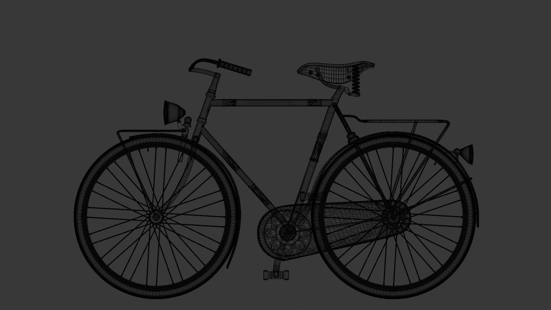 Touring Bike Low-poly 3D model_5
