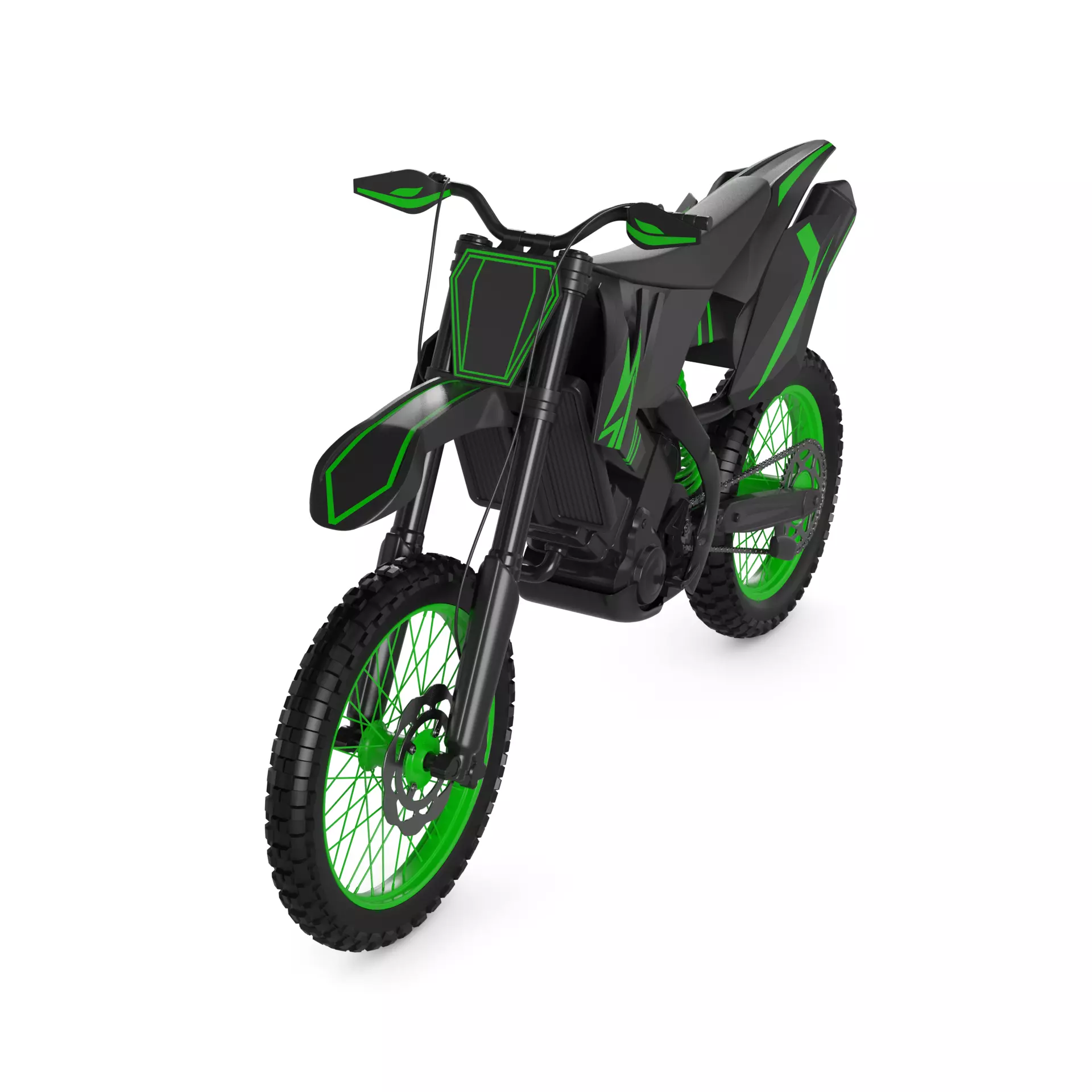 Motocross Motorcycle 3D model_0