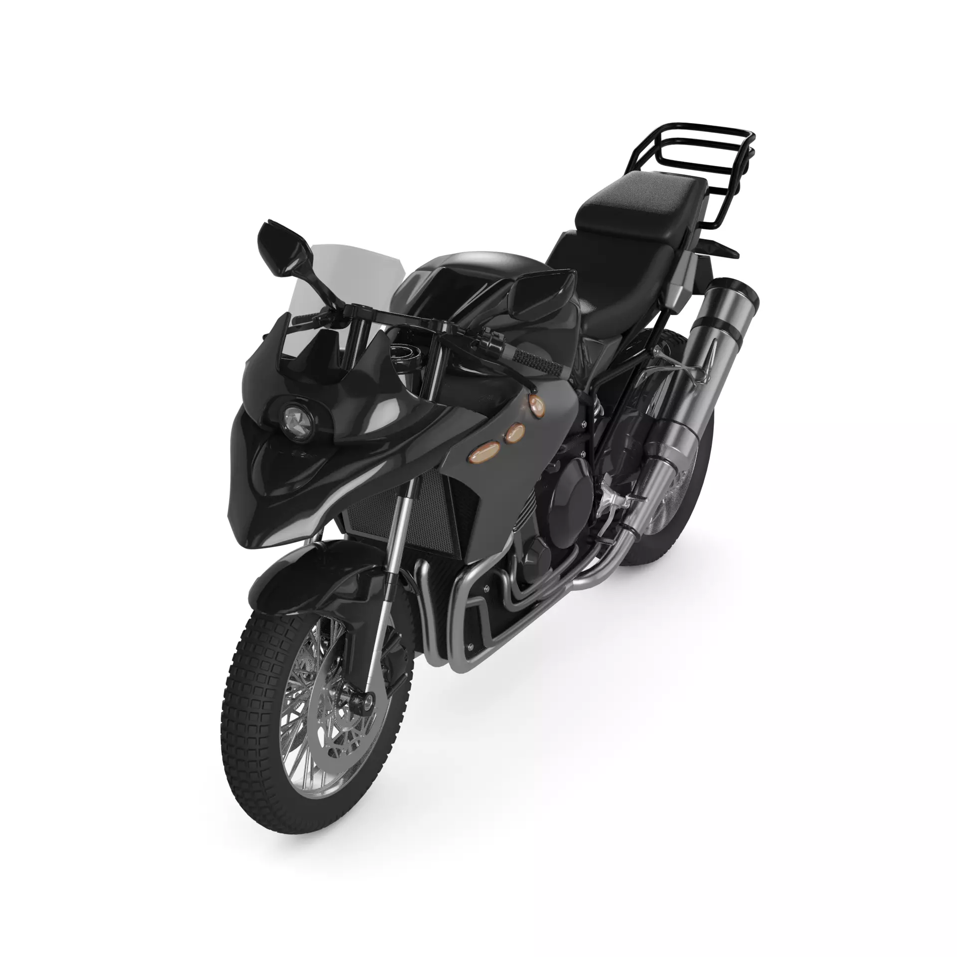 Dual Sport Motorcycle 3D model_0