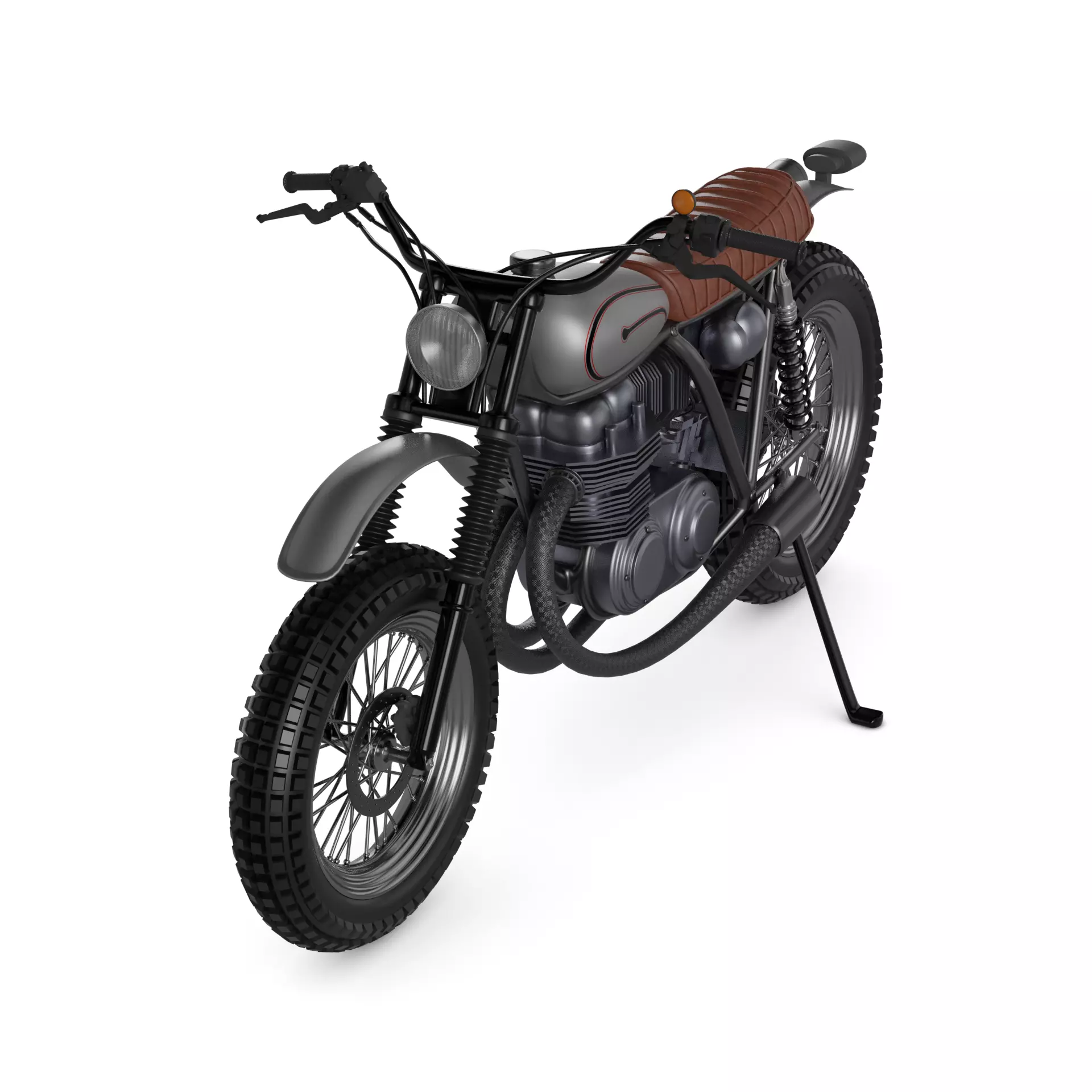 Supermoto Motorcycle 3D model_0