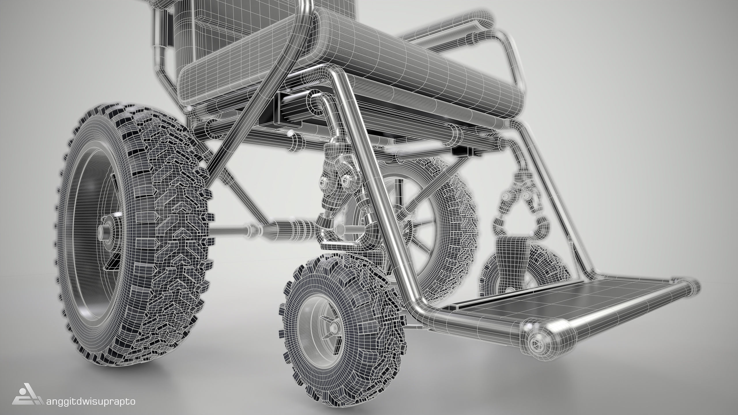 Off road Wheelchair 3D model_17