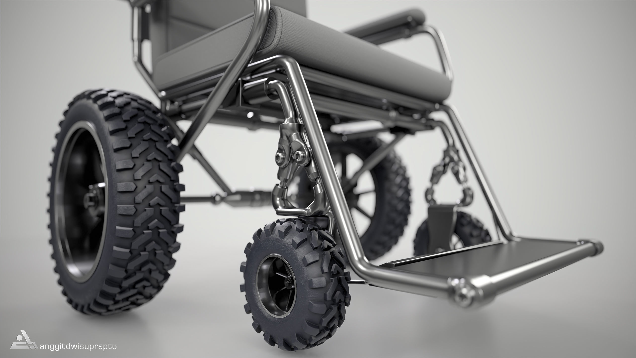 Off road Wheelchair 3D model_11