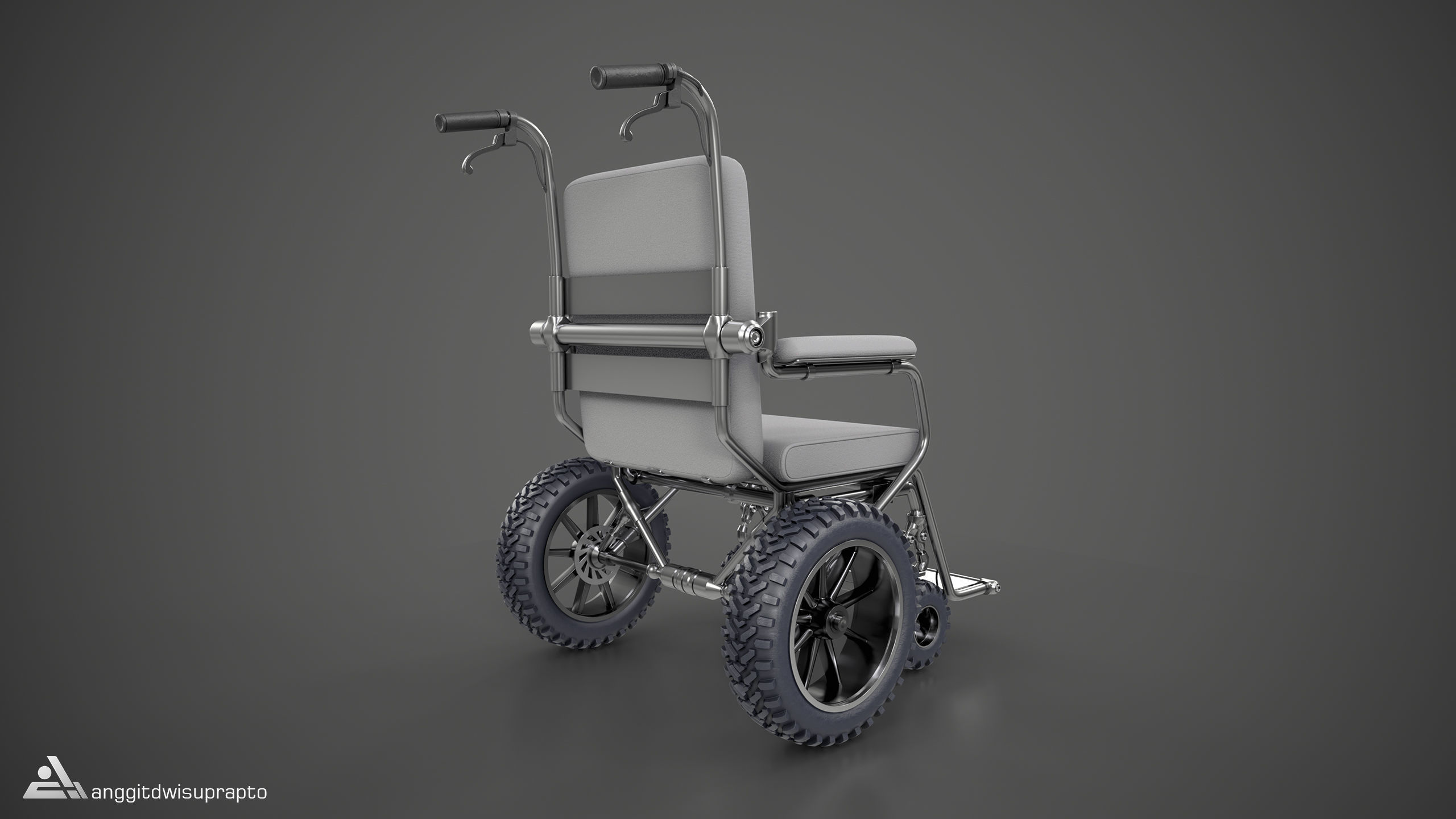 Off road Wheelchair 3D model_5