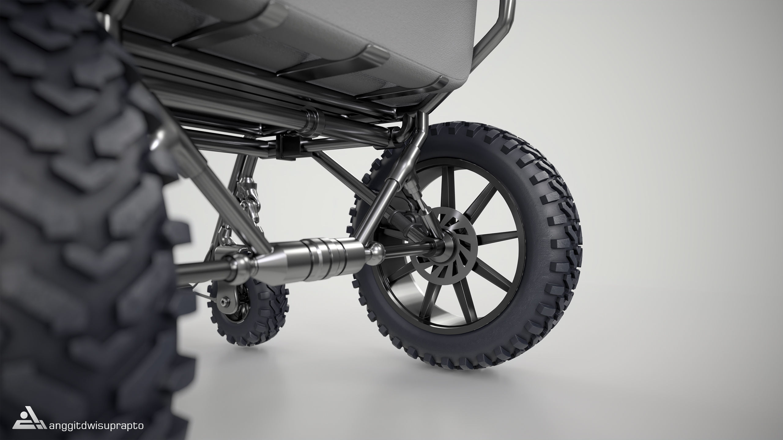Off road Wheelchair 3D model_12