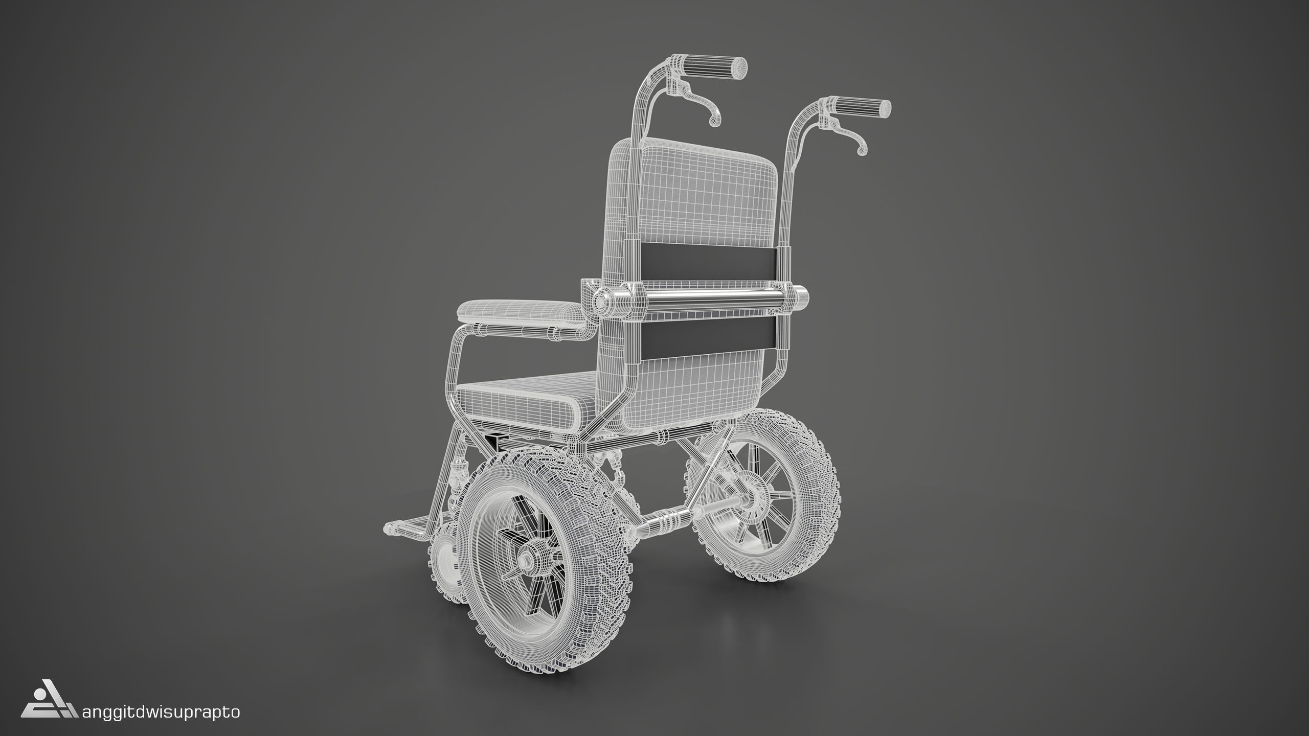 Off road Wheelchair 3D model_16