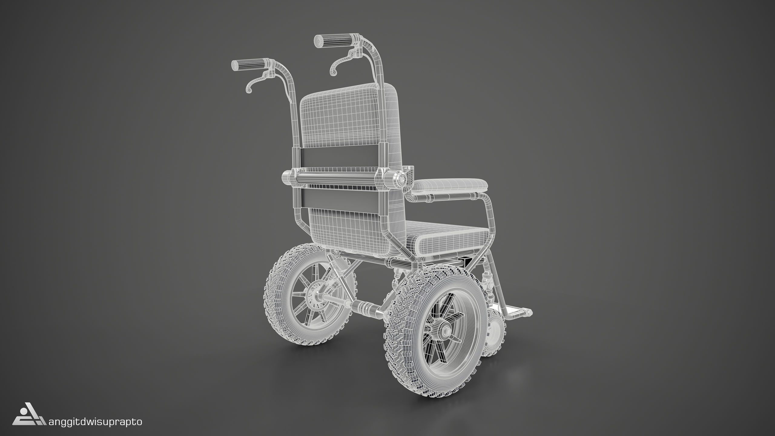 Off road Wheelchair 3D model_15