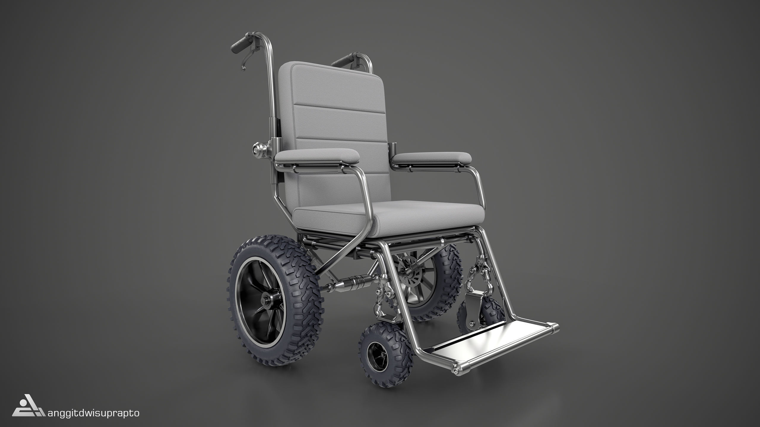 Off road Wheelchair 3D model_3
