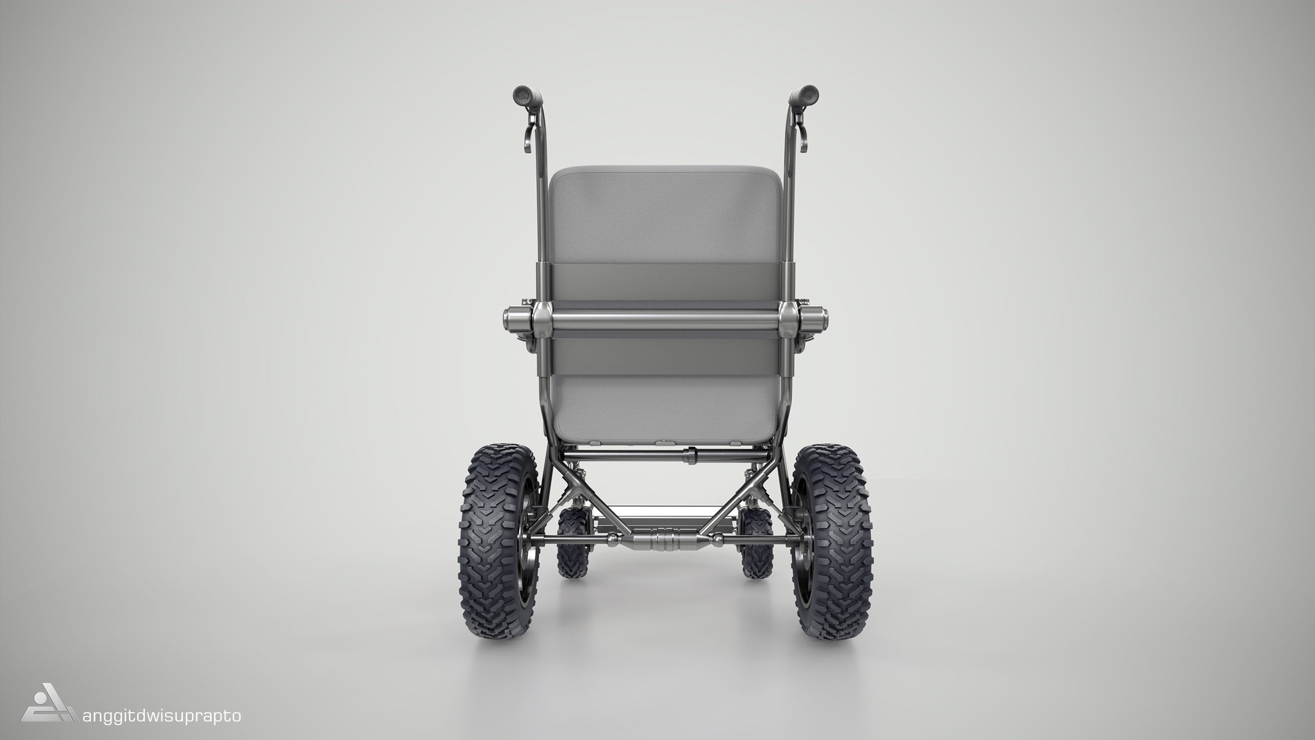 Off road Wheelchair 3D model_9