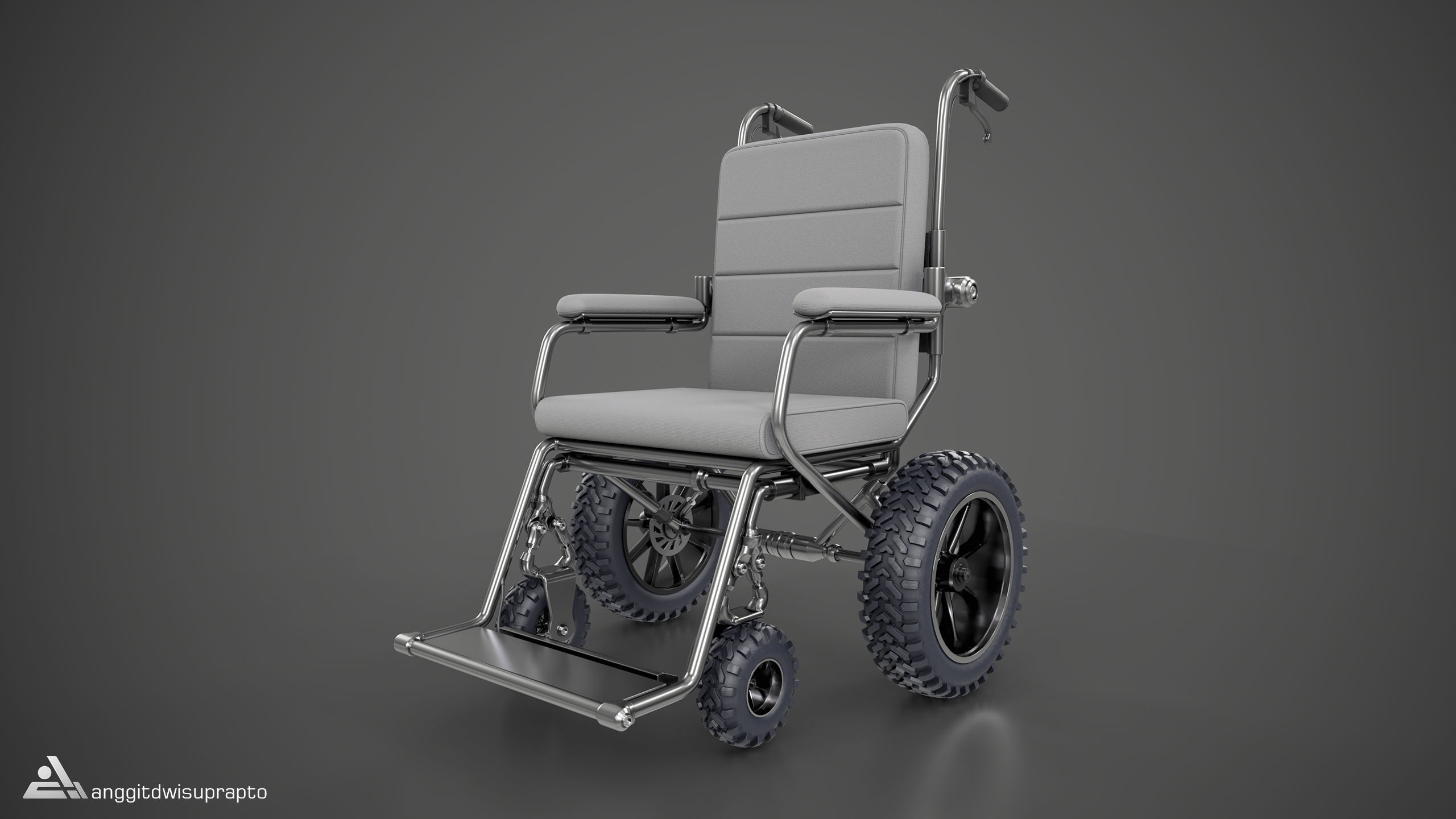 Off road Wheelchair 3D model_2