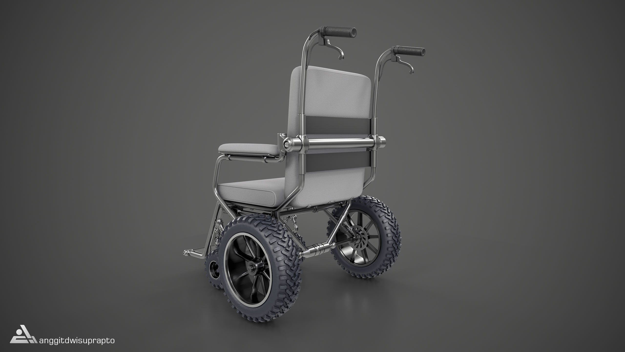 Off road Wheelchair 3D model_4