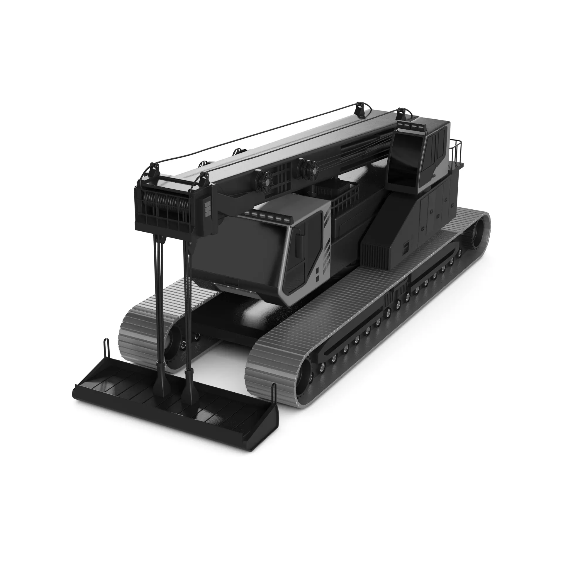 Snowcat Mounted Crane 3D model_0