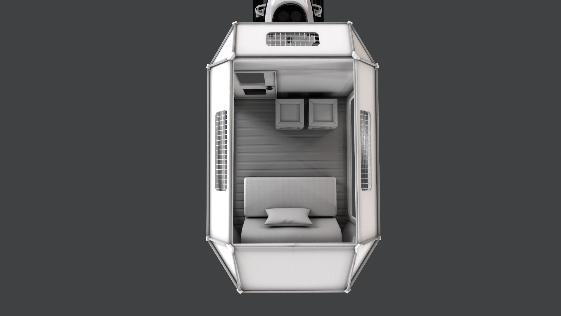 Snowmobile Fishing Shack 3D model_10