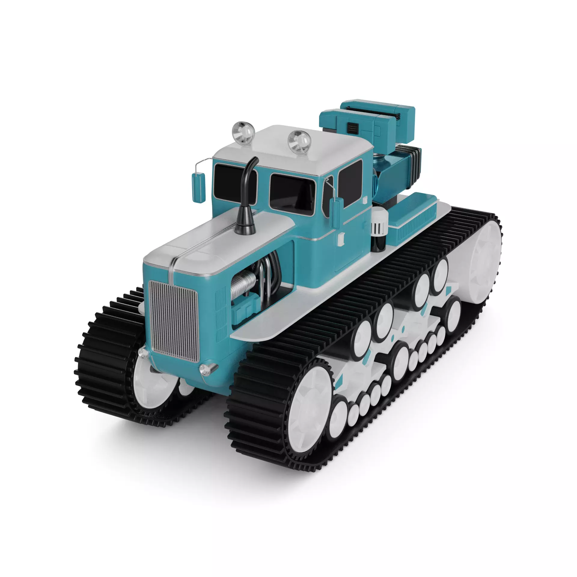 Snowcat Tracked Vehicle 3D model_0