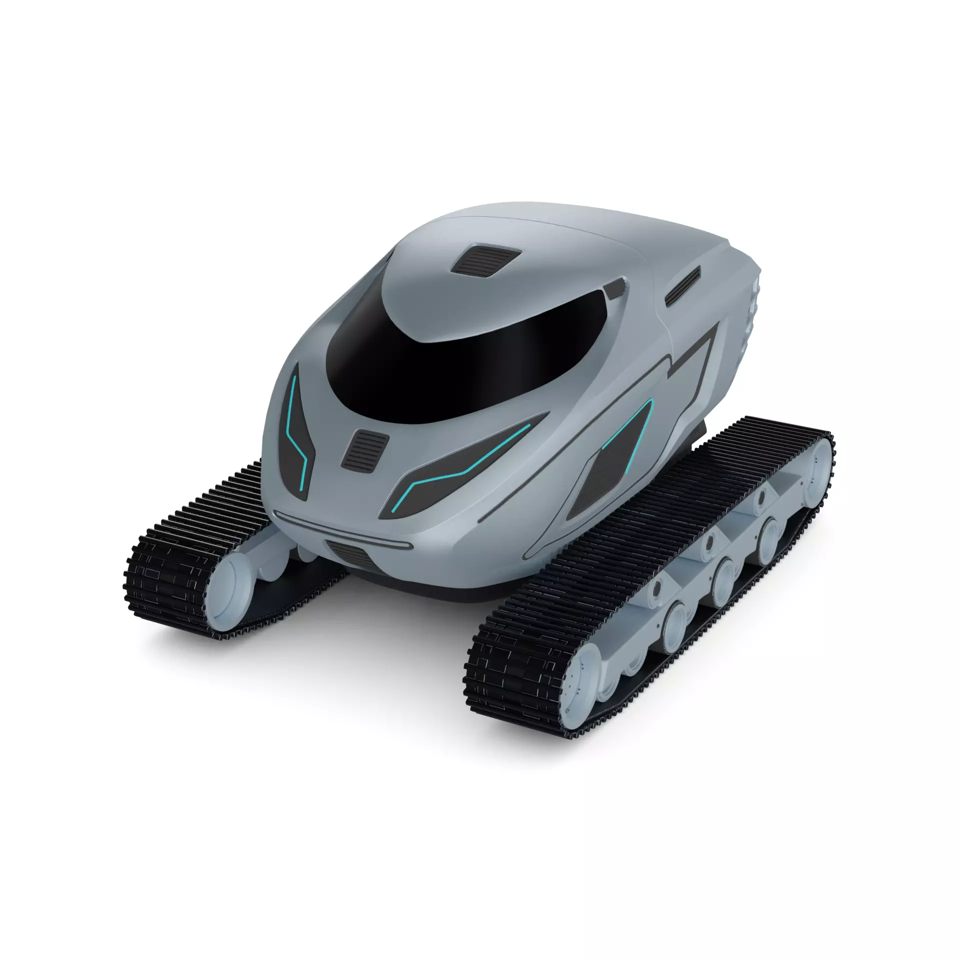 Snowcat Tracked Vehicle 3D model_0