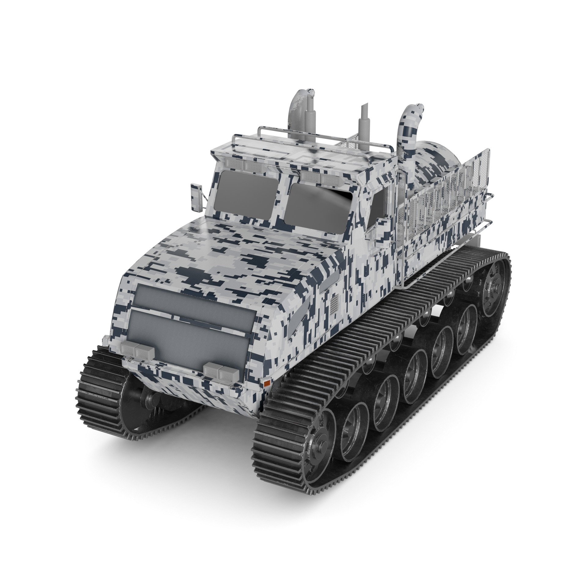Snowcat Tracked Vehicle 3D model_4