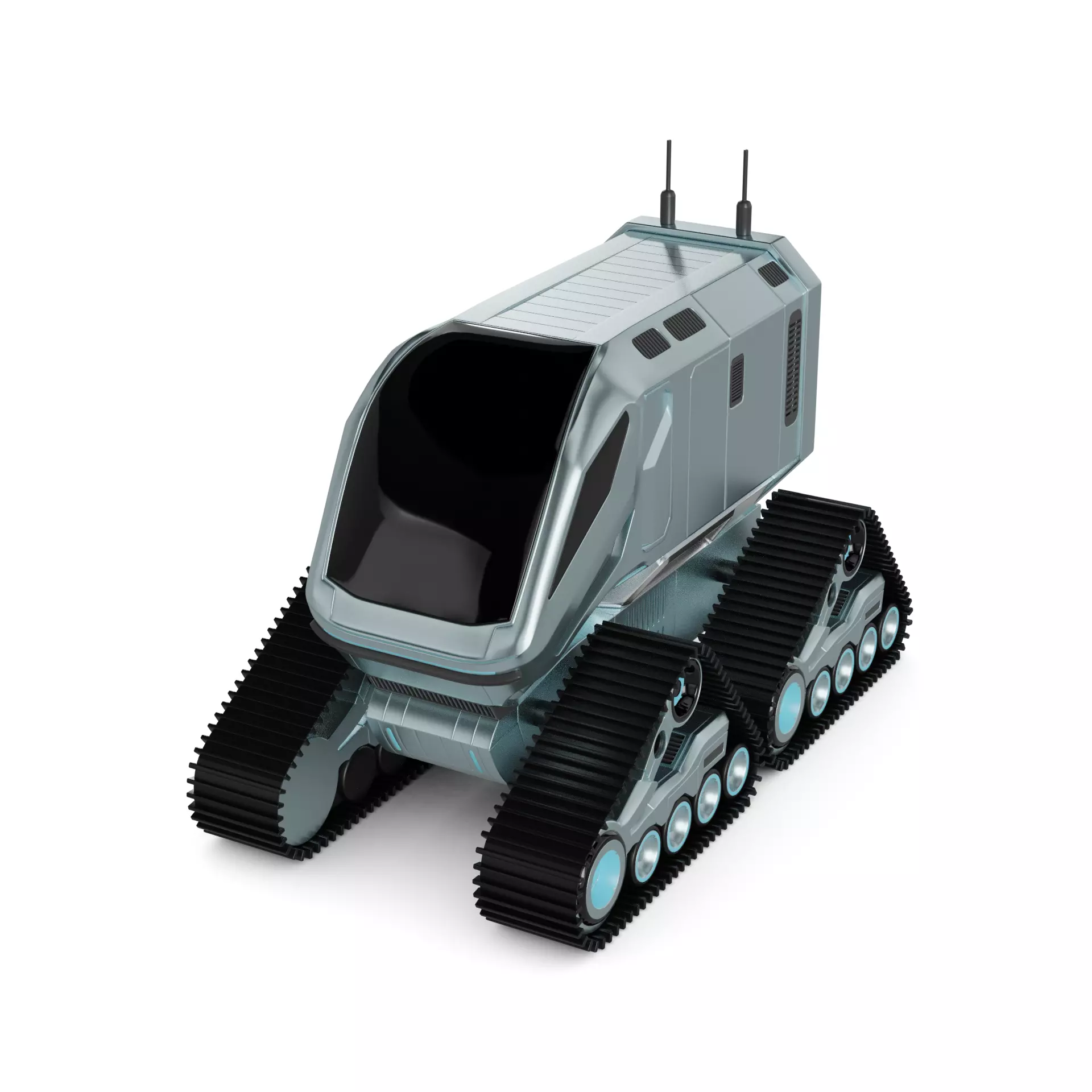 Snowcat Tracked Vehicle 3D model_0