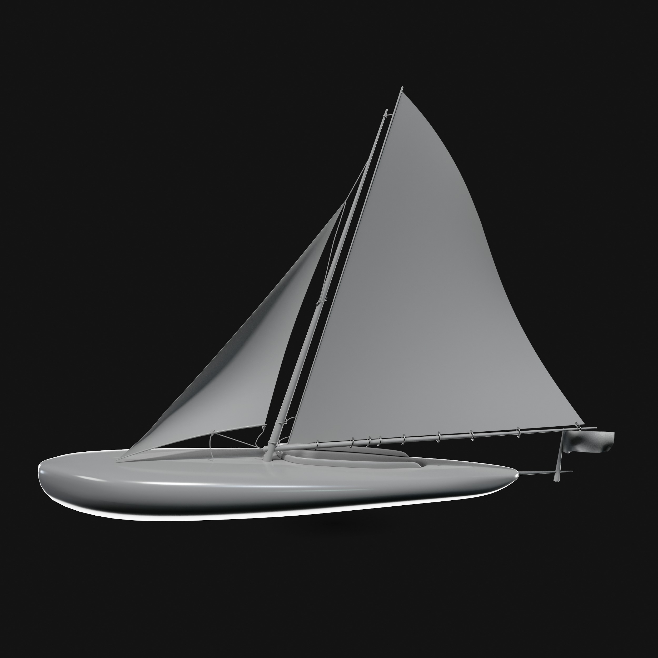 Racing Iceboat Low-poly 3D model_39