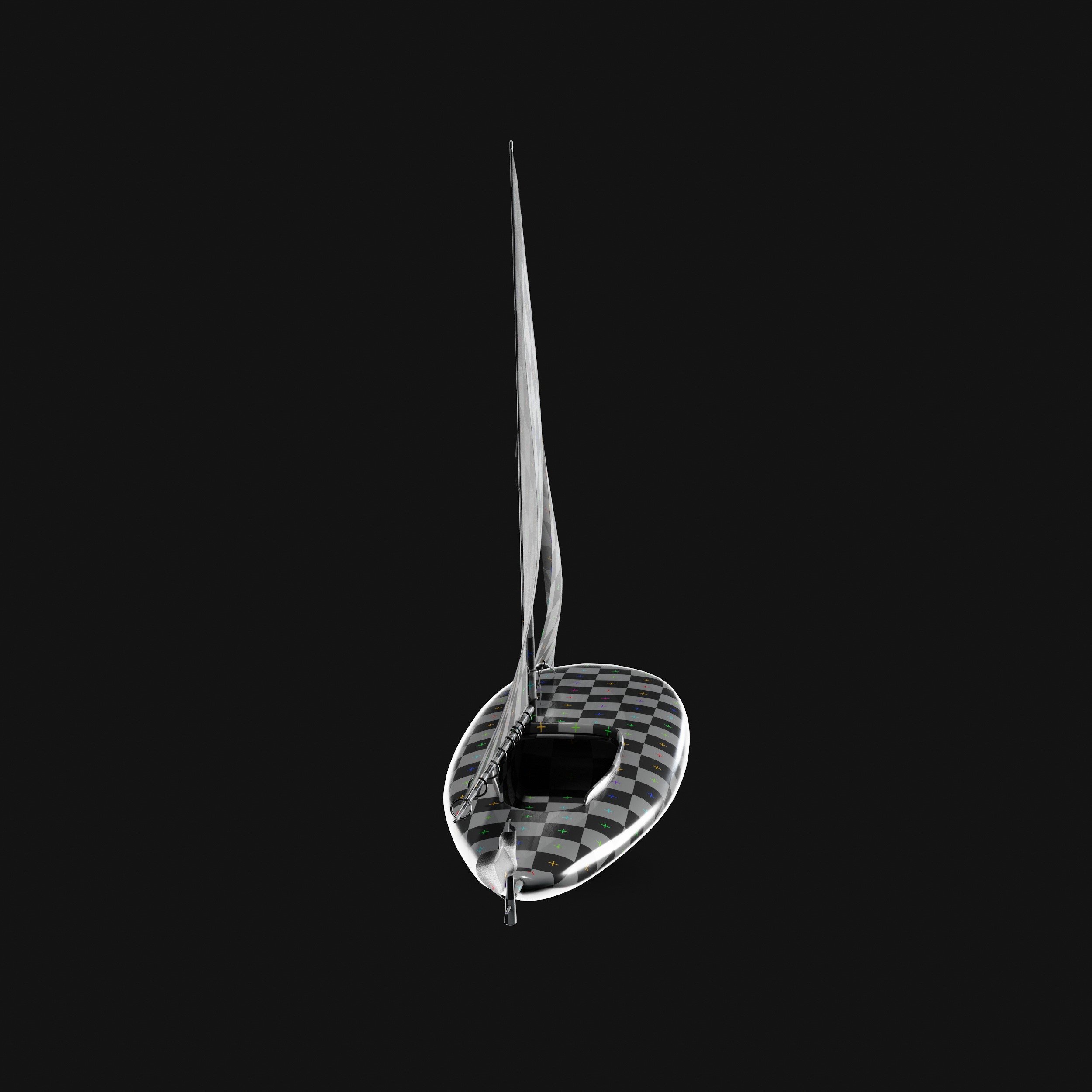 Racing Iceboat Low-poly 3D model_26