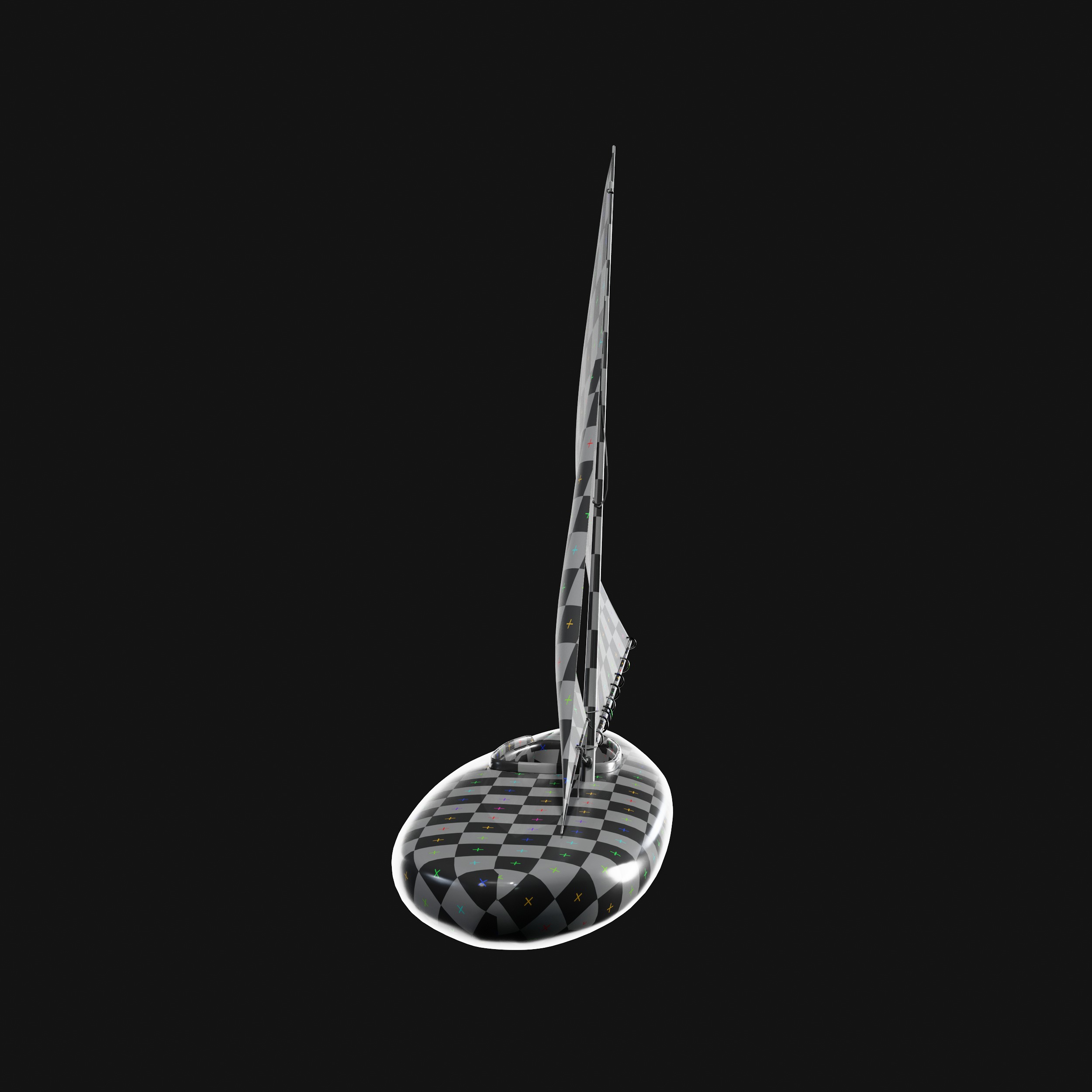 Racing Iceboat Low-poly 3D model_21