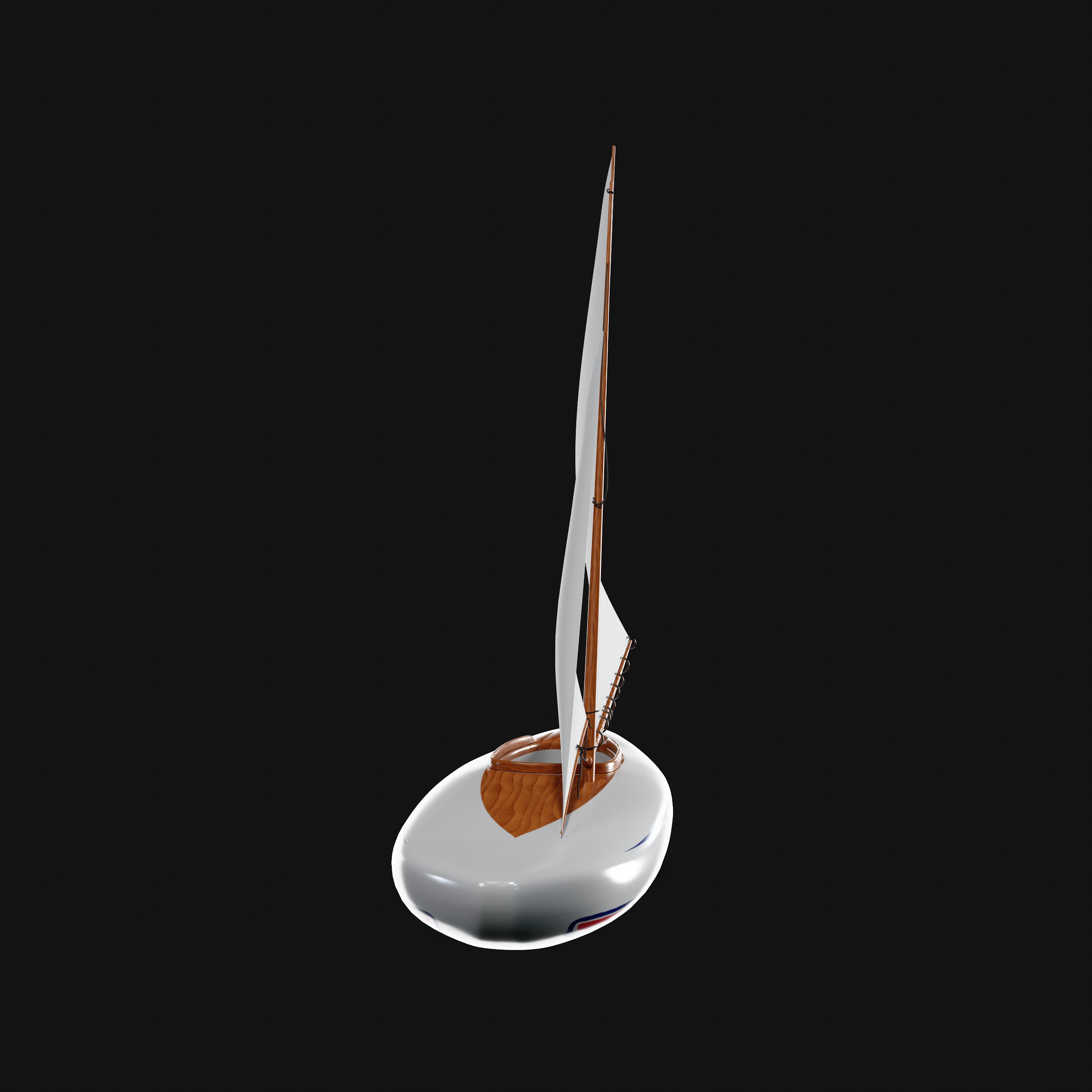 Racing Iceboat Low-poly 3D model_1