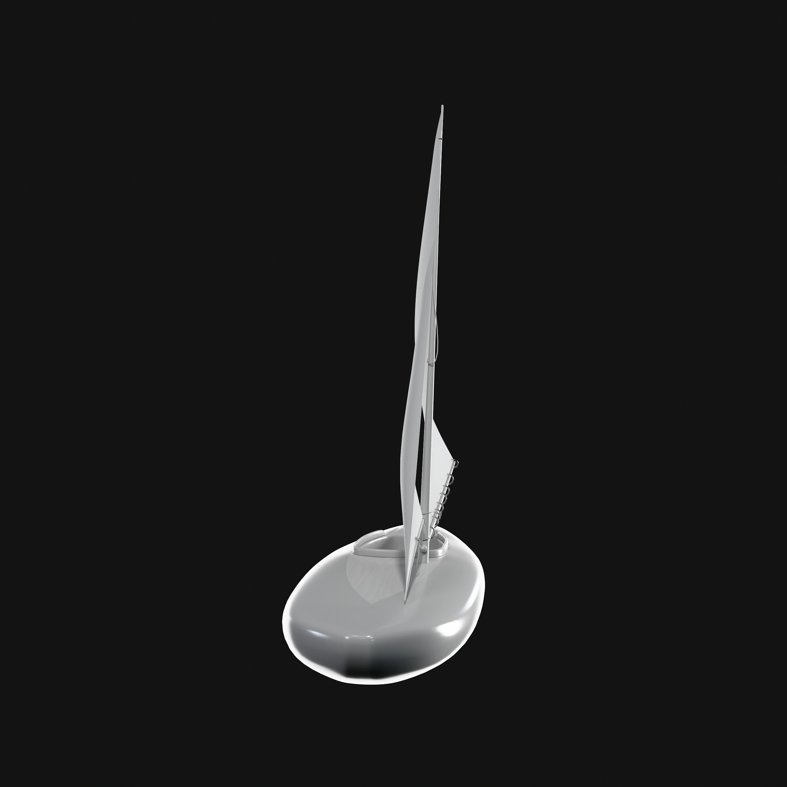 Racing Iceboat Low-poly 3D model_31