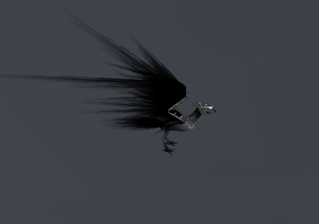 Fire Bird Phoenix Low-poly 3D model_34