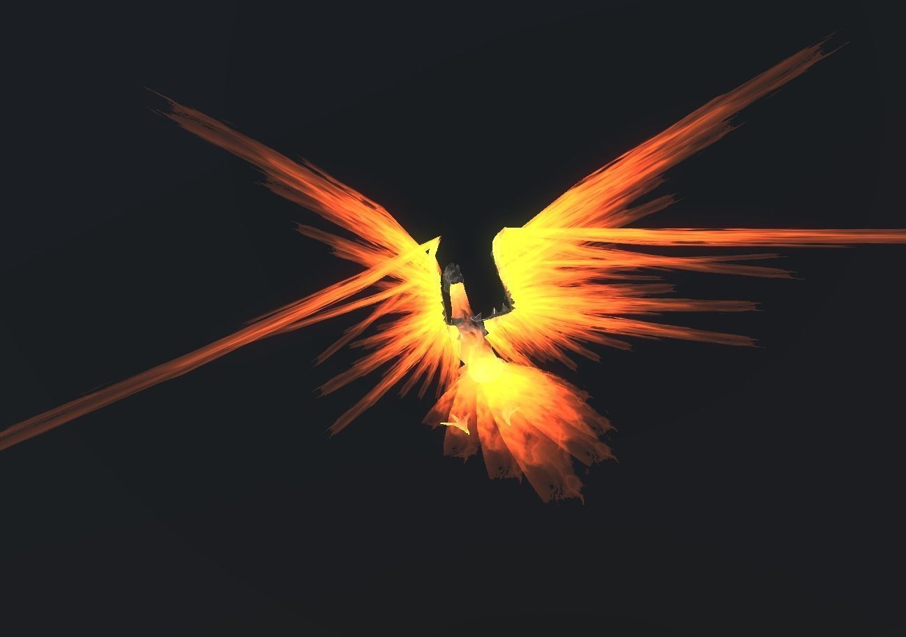 Fire Bird Phoenix Low-poly 3D model_106