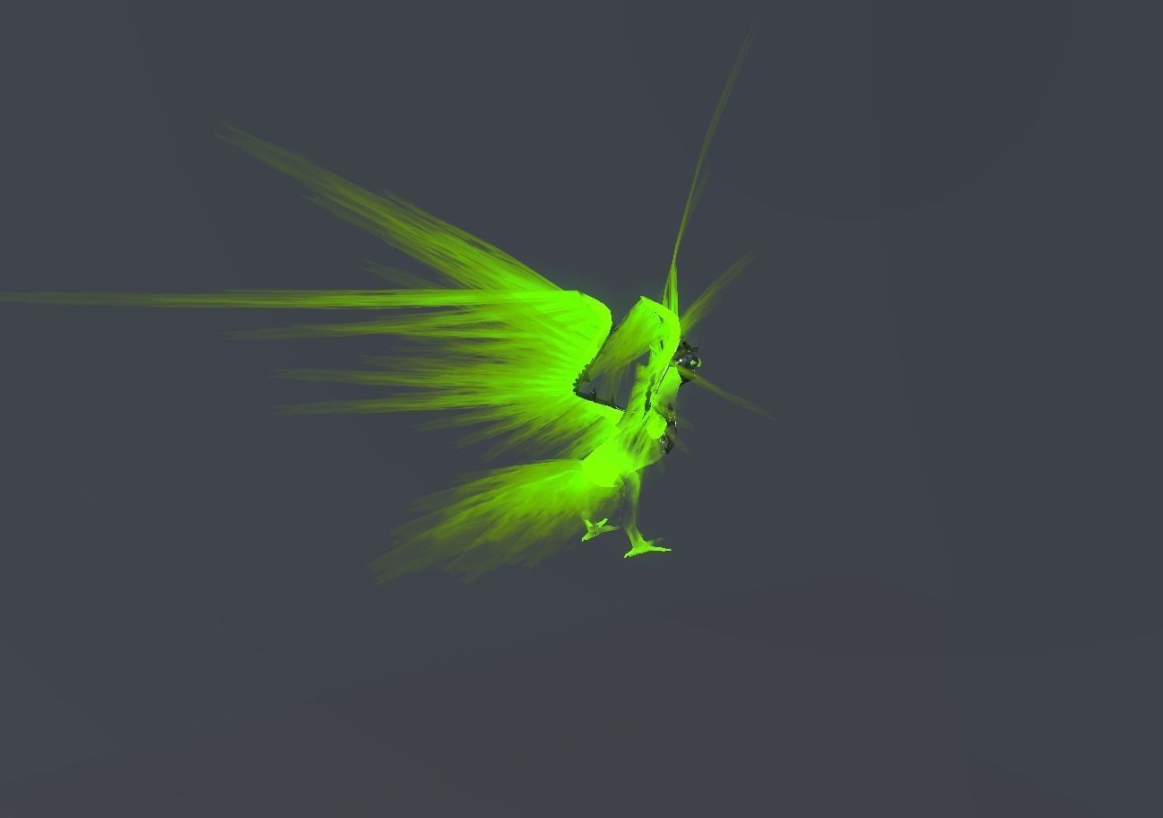 Fire Bird Phoenix Low-poly 3D model_67