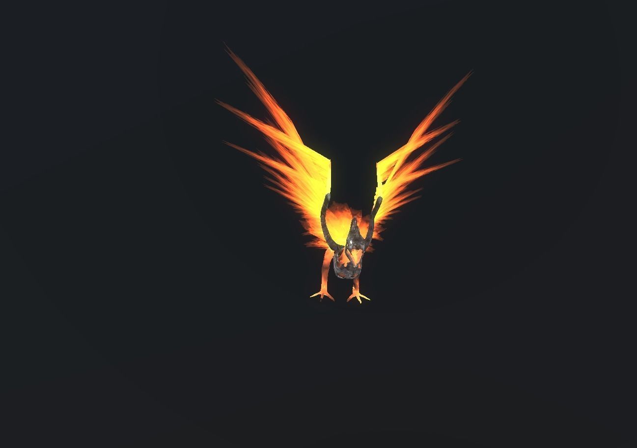 Fire Bird Phoenix Low-poly 3D model_95