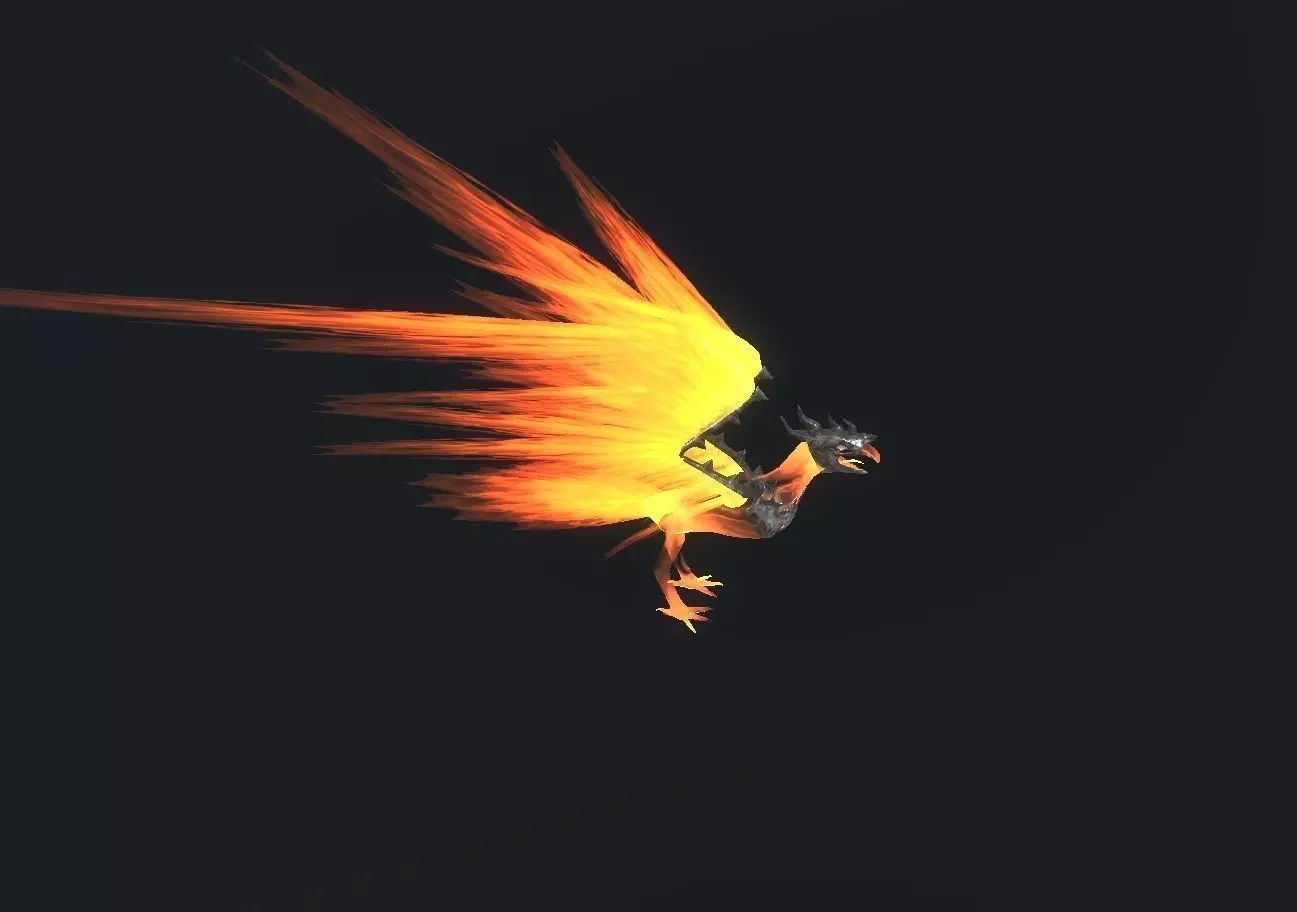 Fire Bird Phoenix Low-poly 3D model_0
