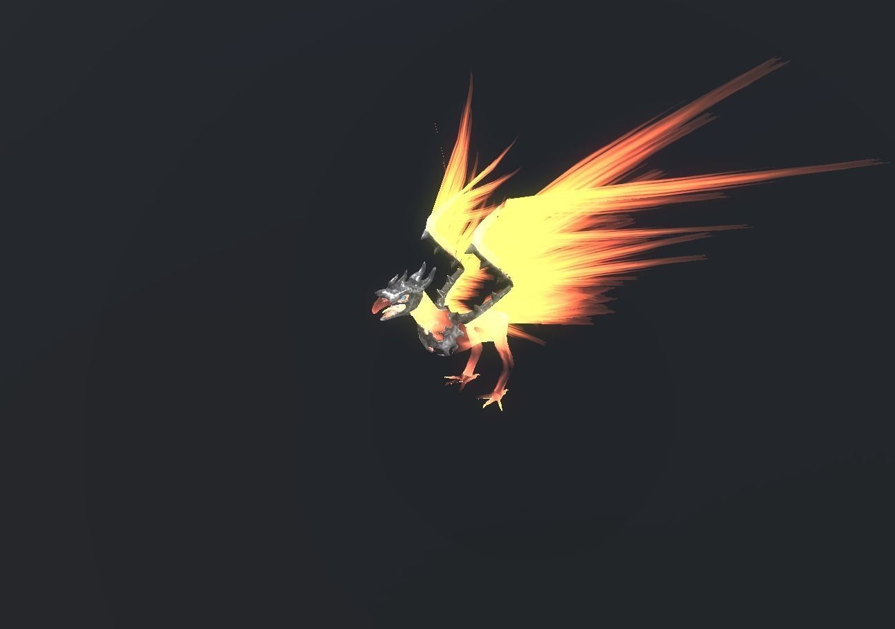 Fire Bird Phoenix Low-poly 3D model_80
