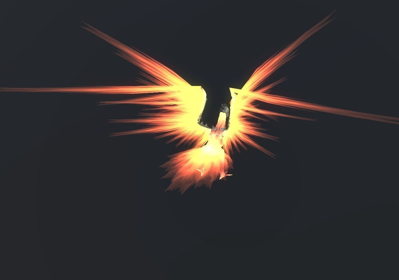 Fire Bird Phoenix Low-poly 3D model_87