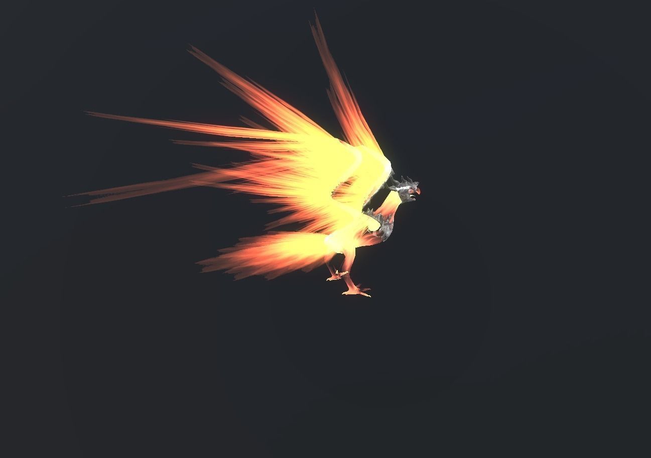 Fire Bird Phoenix Low-poly 3D model_90
