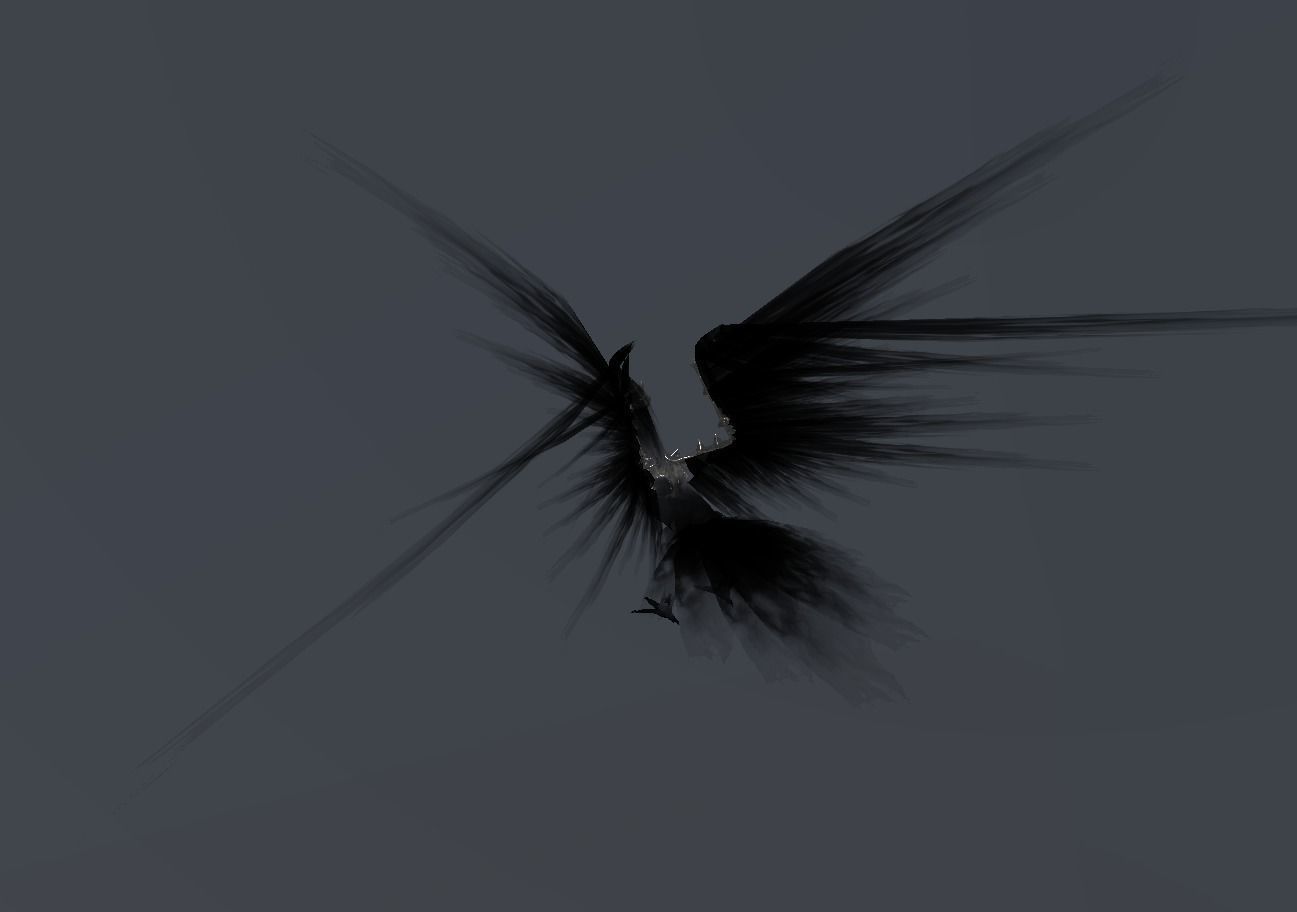 Fire Bird Phoenix Low-poly 3D model_29