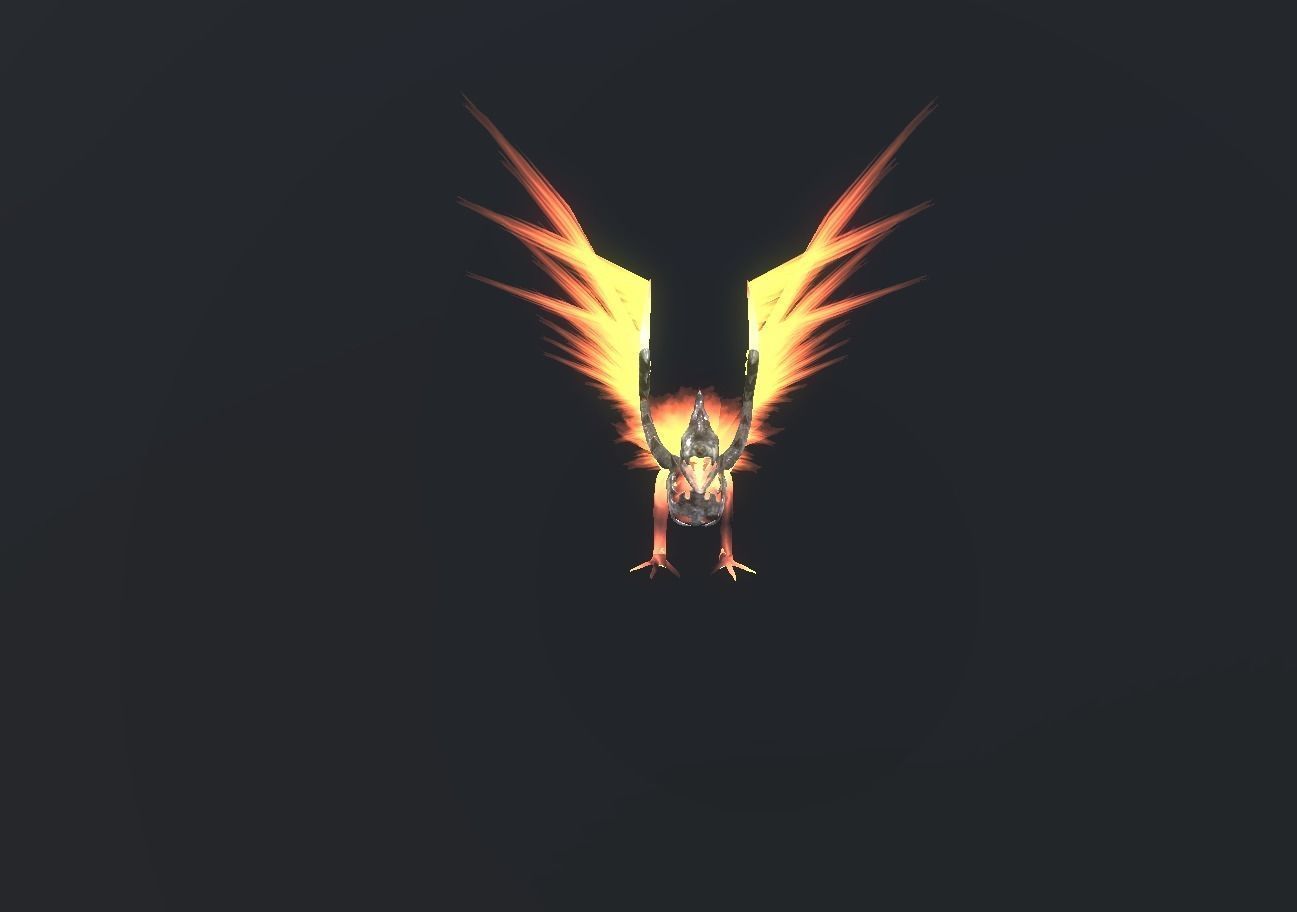 Fire Bird Phoenix Low-poly 3D model_79