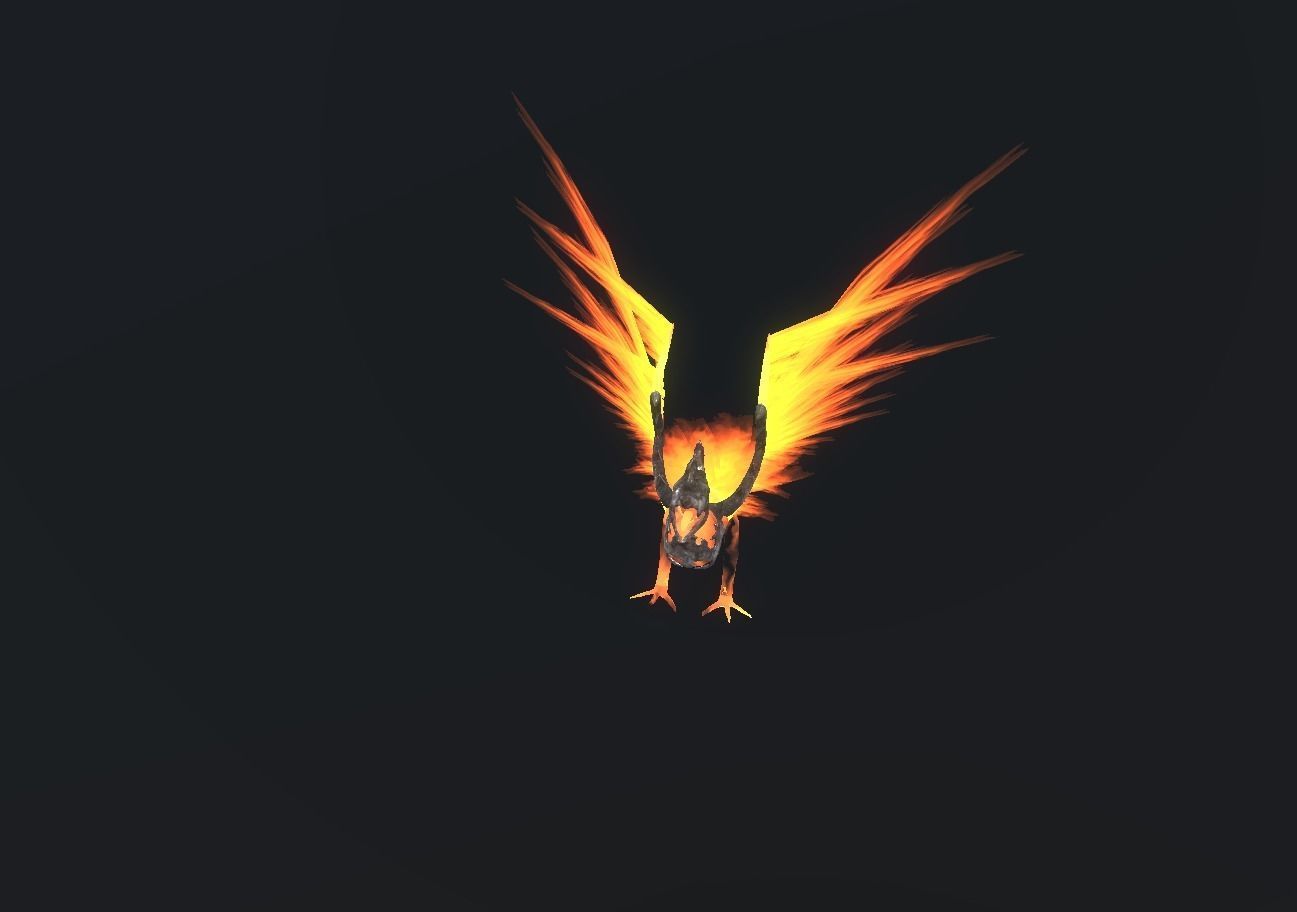 Fire Bird Phoenix Low-poly 3D model_96