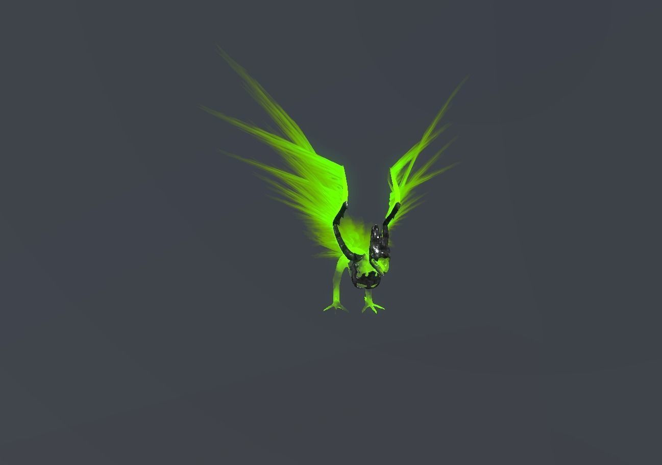Fire Bird Phoenix Low-poly 3D model_44