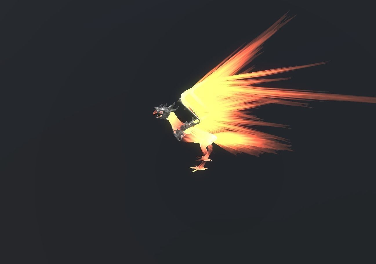 Fire Bird Phoenix Low-poly 3D model_82