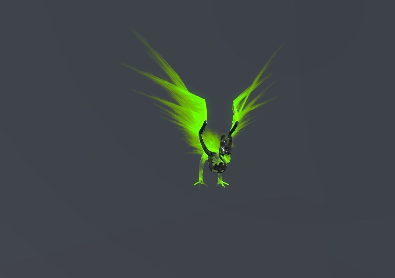 Fire Bird Phoenix Low-poly 3D model_45
