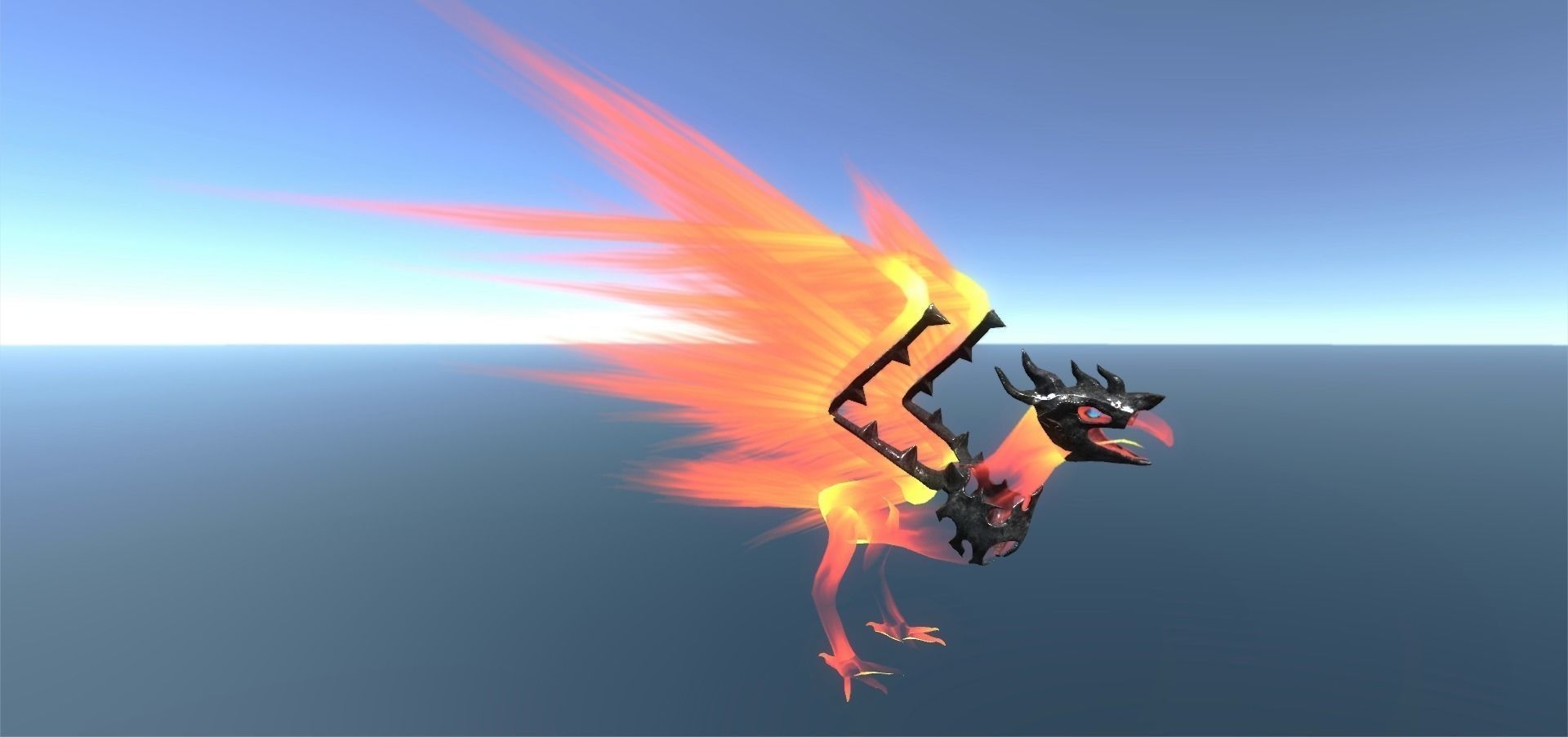 Fire Bird Phoenix Low-poly 3D model_4