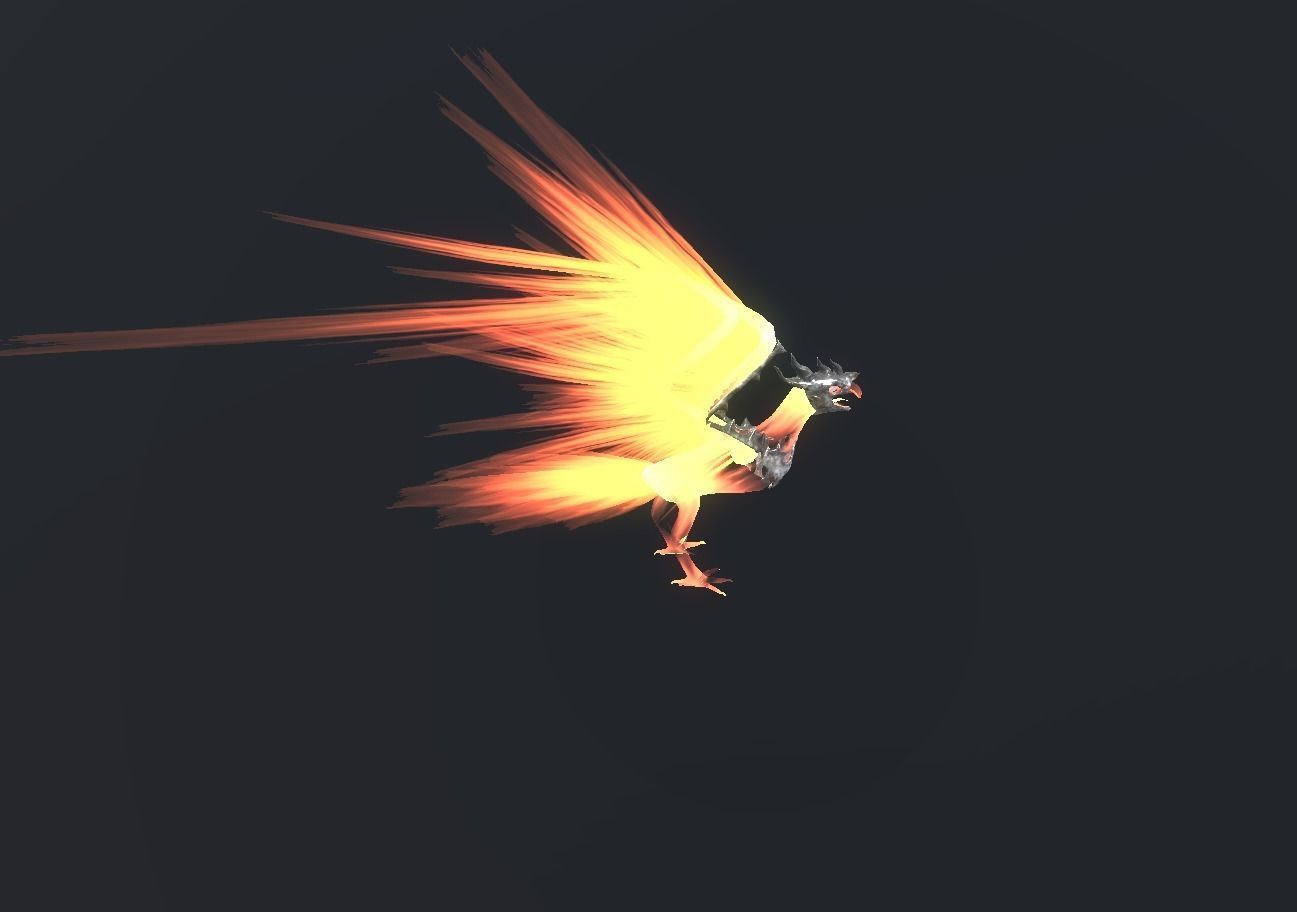 Fire Bird Phoenix Low-poly 3D model_91