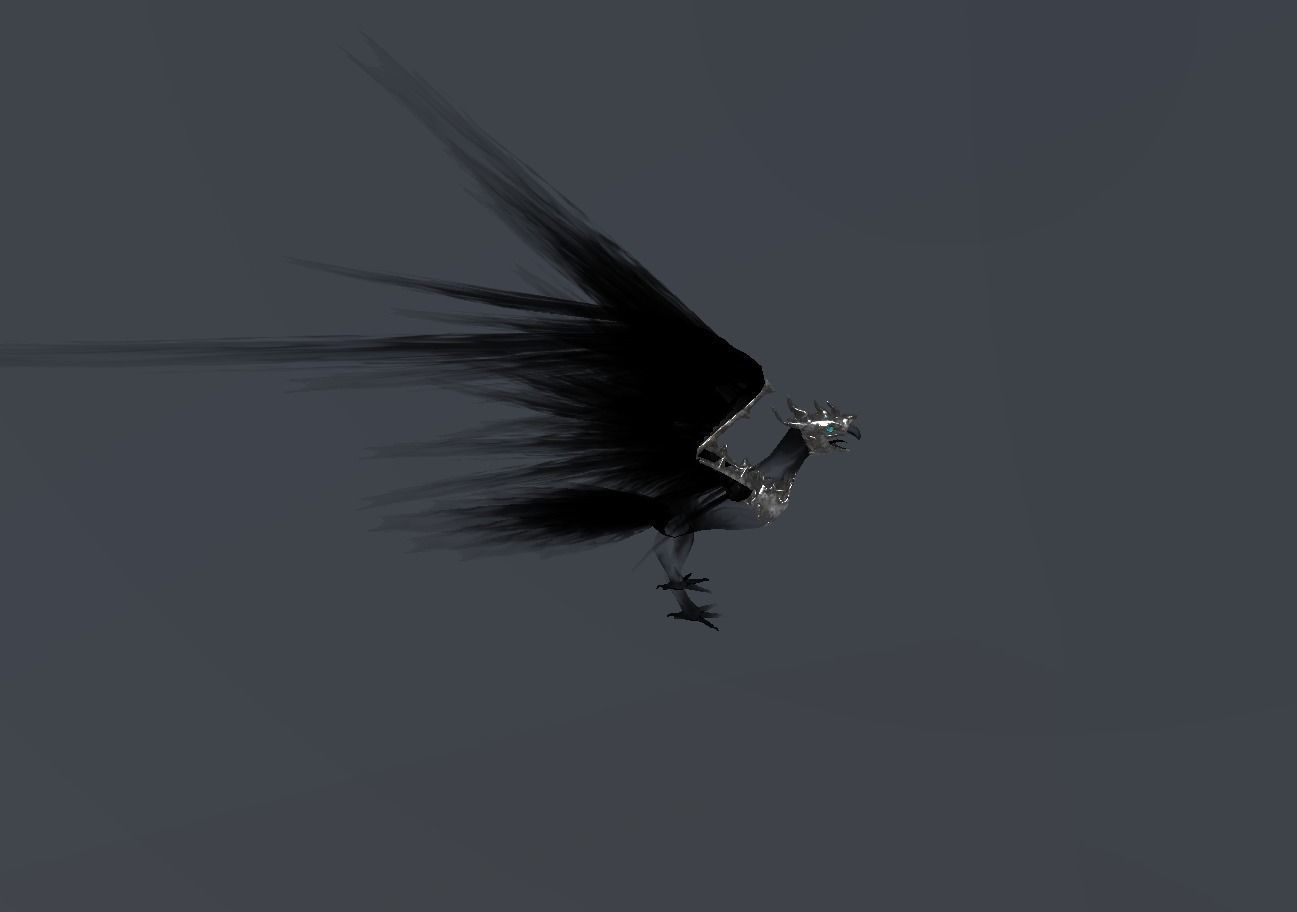 Fire Bird Phoenix Low-poly 3D model_35