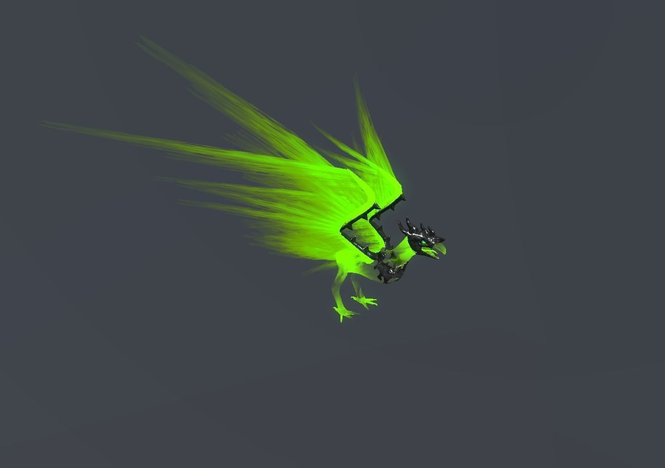 Fire Bird Phoenix Low-poly 3D model_38