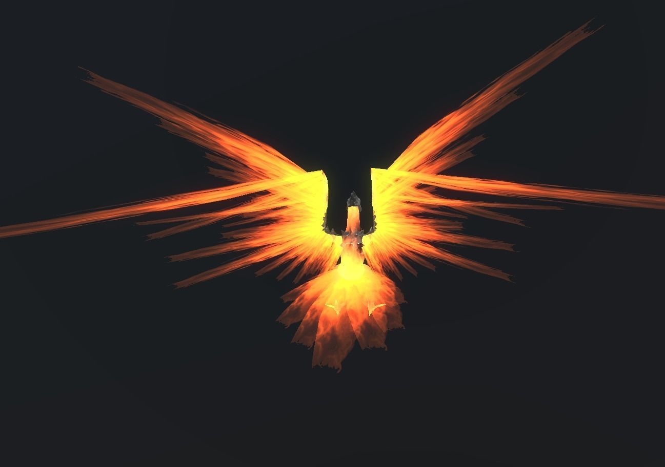 Fire Bird Phoenix Low-poly 3D model_105