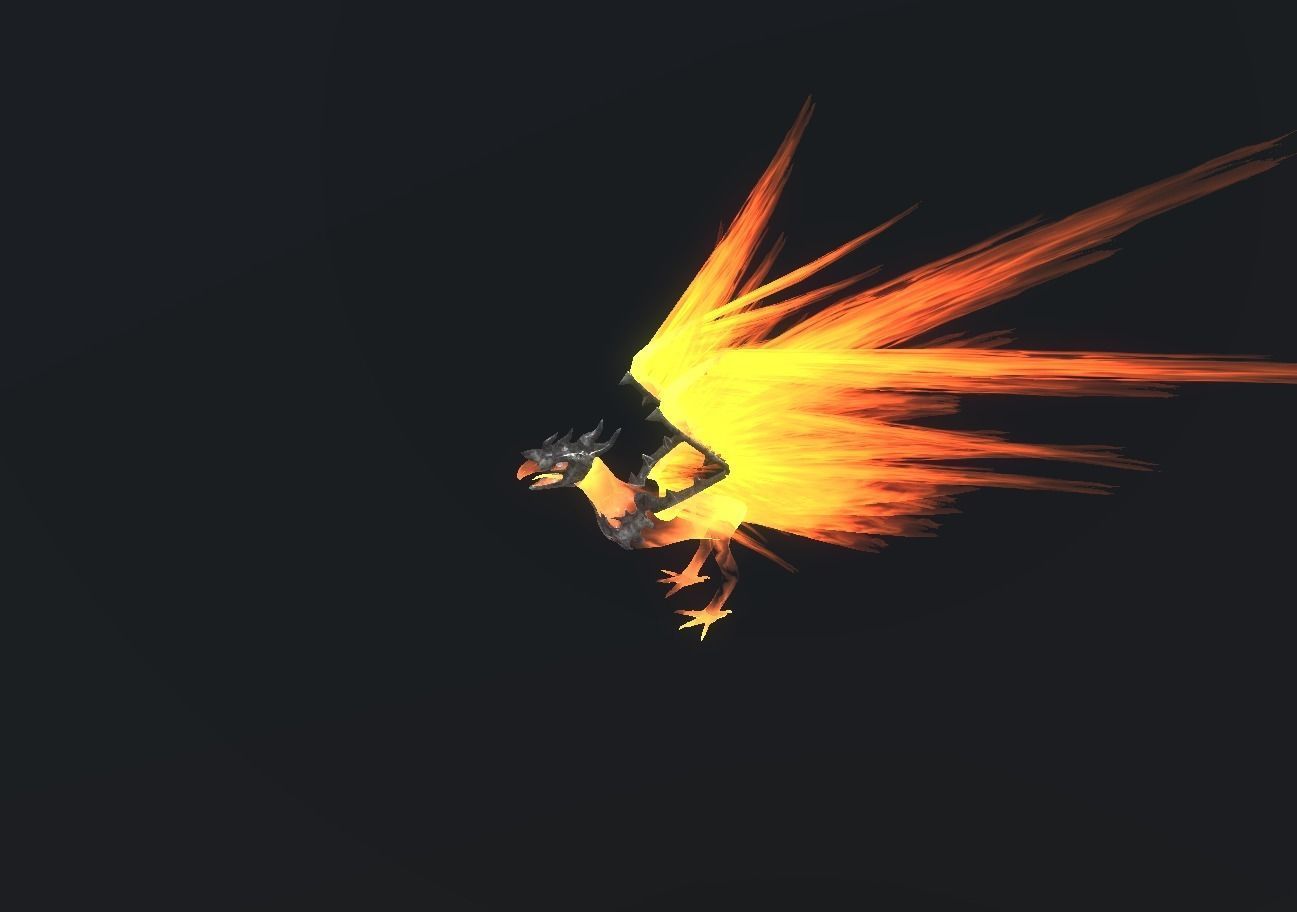 Fire Bird Phoenix Low-poly 3D model_98