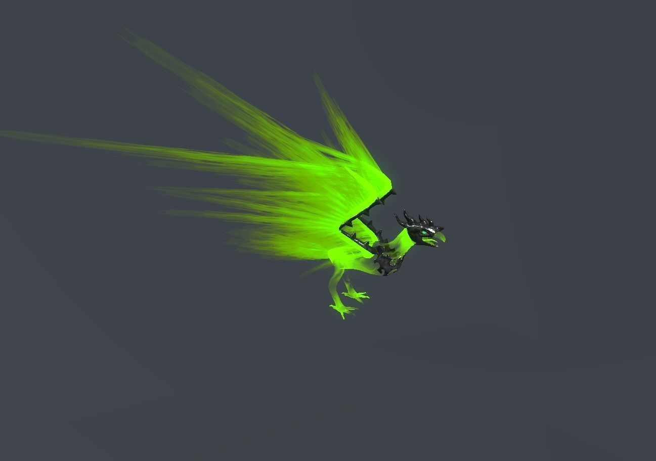 Fire Bird Phoenix Low-poly 3D model_76