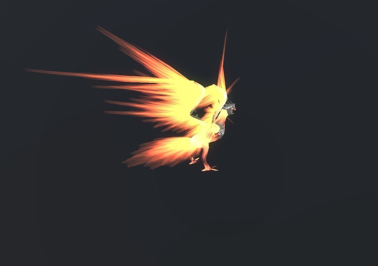 Fire Bird Phoenix Low-poly 3D model_89