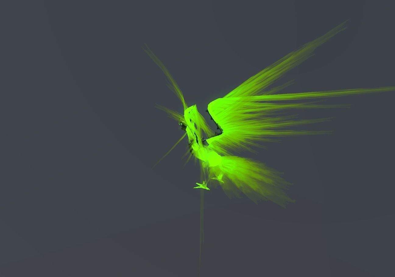 Fire Bird Phoenix Low-poly 3D model_62