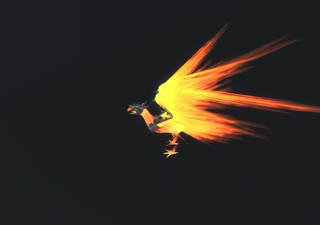 Fire Bird Phoenix Low-poly 3D model_101