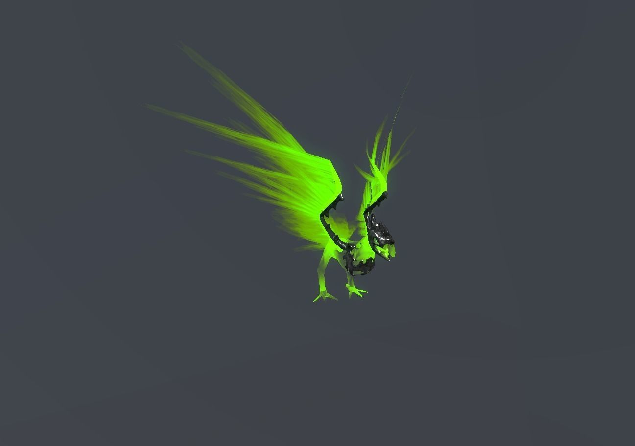Fire Bird Phoenix Low-poly 3D model_3